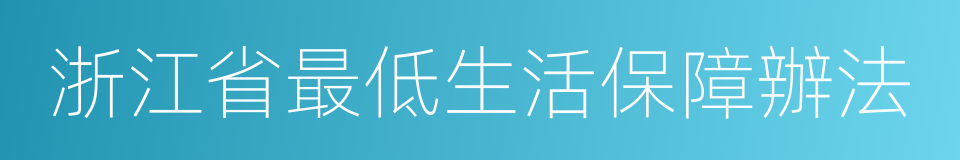 浙江省最低生活保障辦法的同義詞
