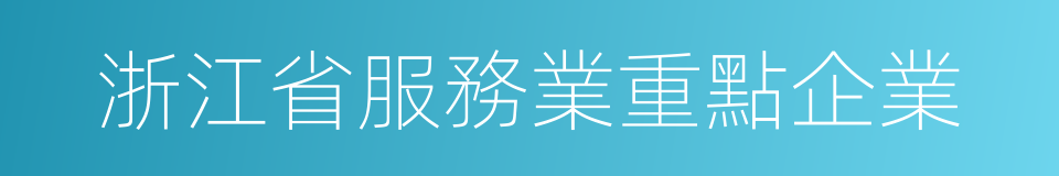 浙江省服務業重點企業的同義詞