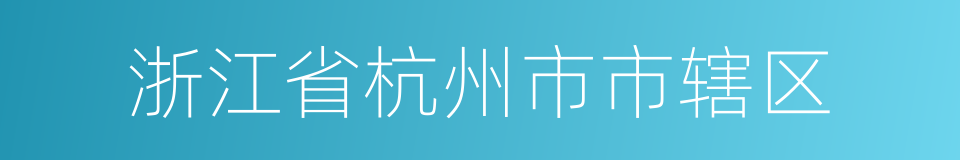 浙江省杭州市市辖区的同义词