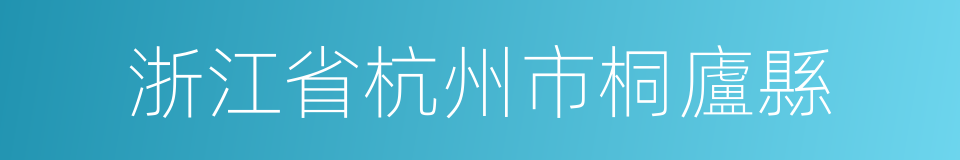 浙江省杭州市桐廬縣的同義詞