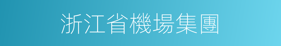 浙江省機場集團的同義詞