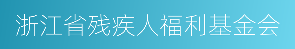 浙江省残疾人福利基金会的同义词