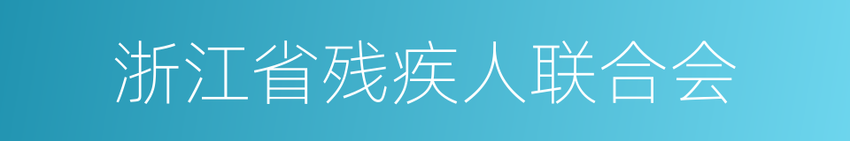 浙江省残疾人联合会的同义词