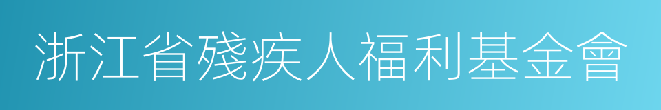 浙江省殘疾人福利基金會的同義詞