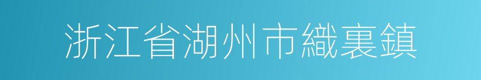 浙江省湖州市織裏鎮的同義詞