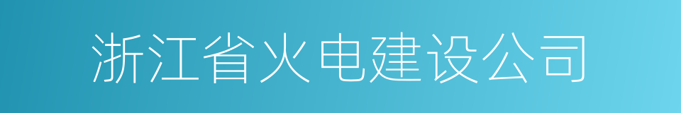 浙江省火电建设公司的同义词