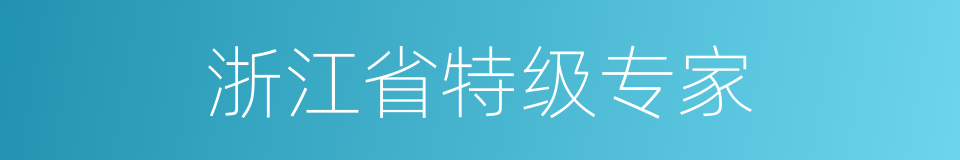 浙江省特级专家的同义词