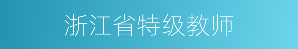 浙江省特级教师的同义词