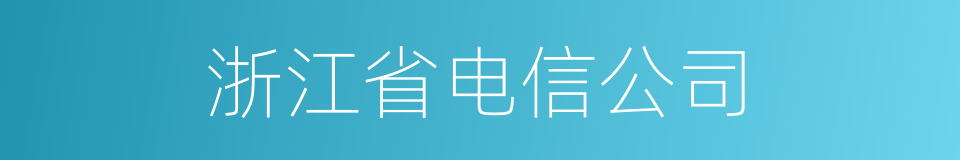 浙江省电信公司的同义词