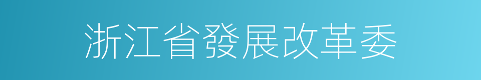 浙江省發展改革委的同義詞