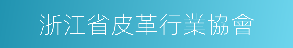 浙江省皮革行業協會的同義詞