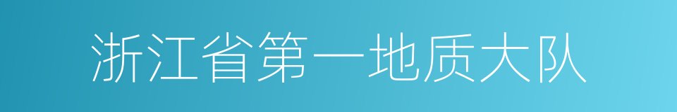 浙江省第一地质大队的同义词