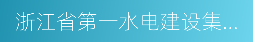 浙江省第一水电建设集团股份有限公司的同义词