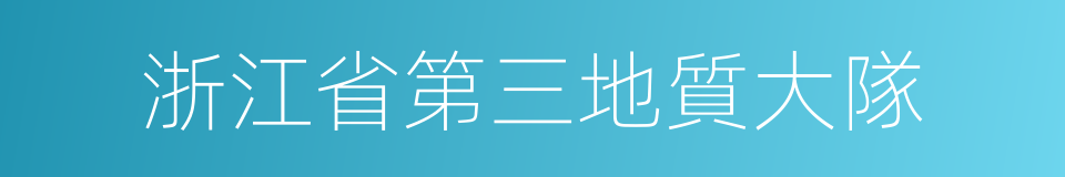 浙江省第三地質大隊的同義詞