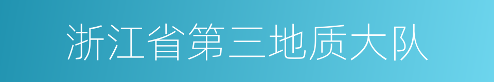 浙江省第三地质大队的同义词