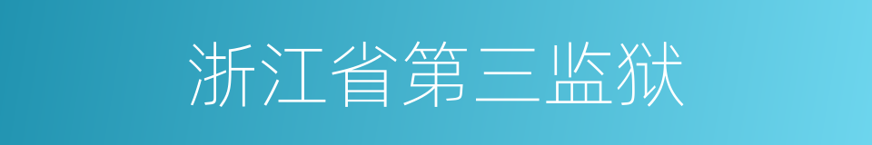 浙江省第三监狱的同义词