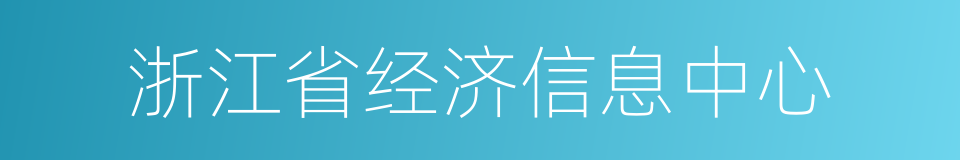 浙江省经济信息中心的同义词