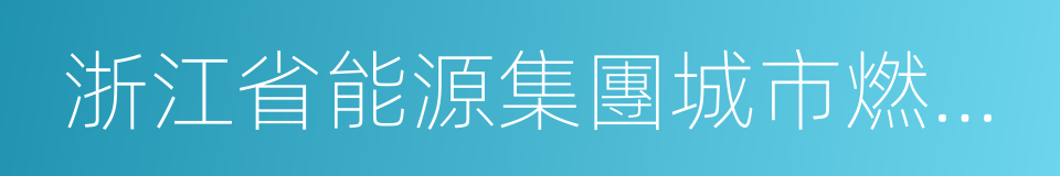 浙江省能源集團城市燃氣有限公司的同義詞