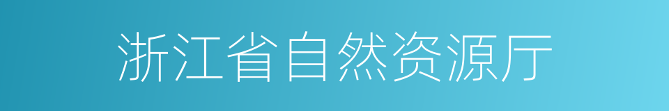 浙江省自然资源厅的同义词