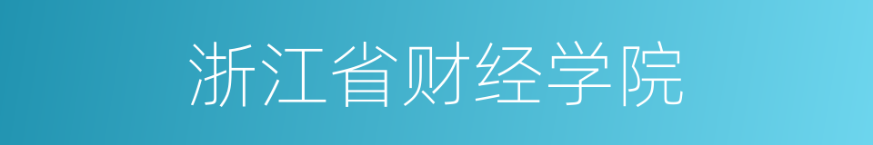 浙江省财经学院的同义词