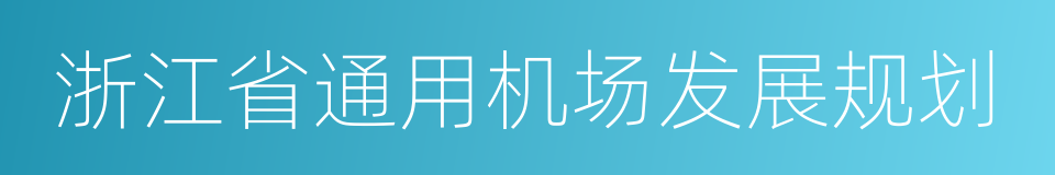 浙江省通用机场发展规划的同义词