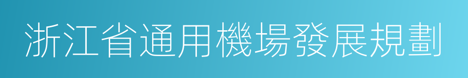 浙江省通用機場發展規劃的同義詞