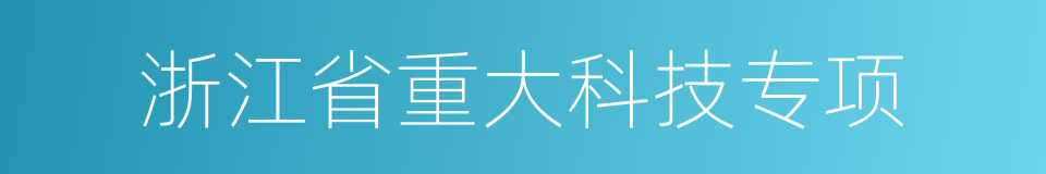 浙江省重大科技专项的同义词