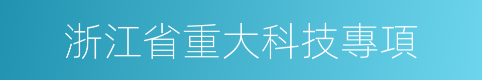 浙江省重大科技專項的同義詞