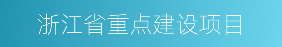 浙江省重点建设项目的同义词