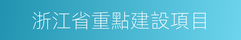 浙江省重點建設項目的同義詞