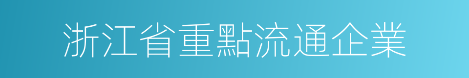 浙江省重點流通企業的同義詞