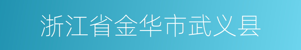 浙江省金华市武义县的同义词