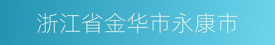 浙江省金华市永康市的同义词