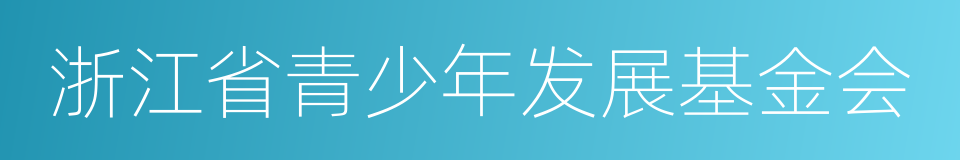 浙江省青少年发展基金会的同义词