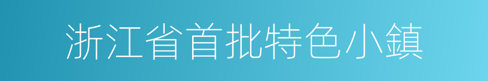 浙江省首批特色小鎮的同義詞