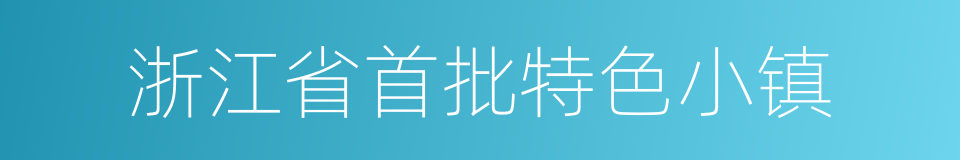 浙江省首批特色小镇的同义词