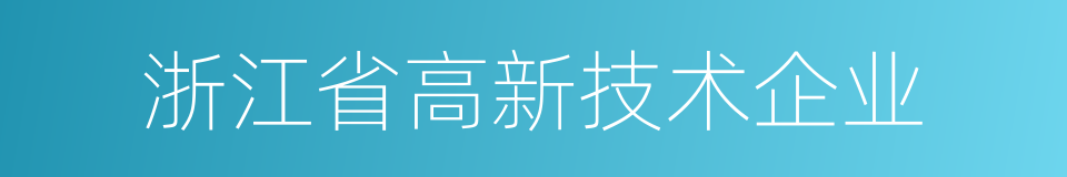 浙江省高新技术企业的同义词