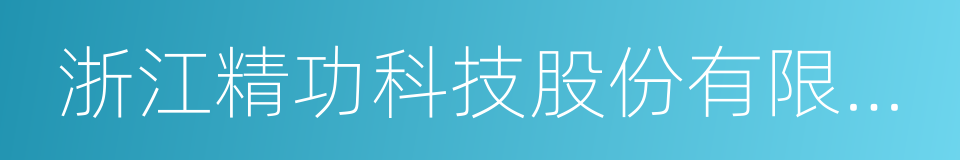 浙江精功科技股份有限公司的同义词