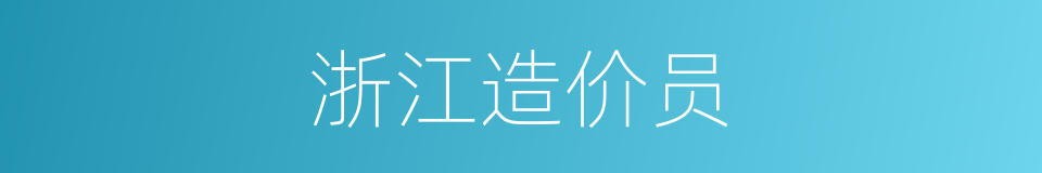 浙江造价员的同义词
