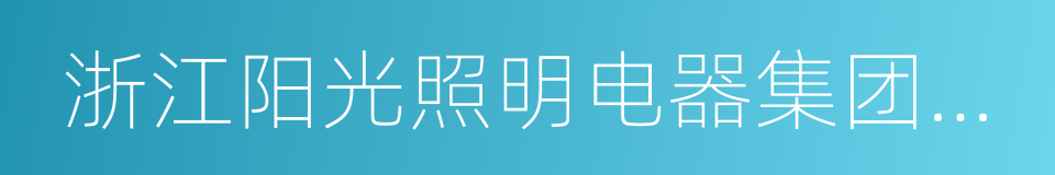 浙江阳光照明电器集团股份有限公司的同义词