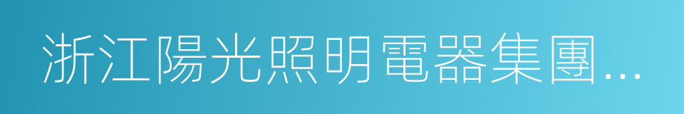 浙江陽光照明電器集團股份有限公司的同義詞