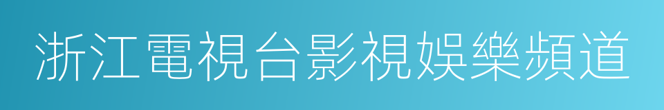 浙江電視台影視娛樂頻道的同義詞