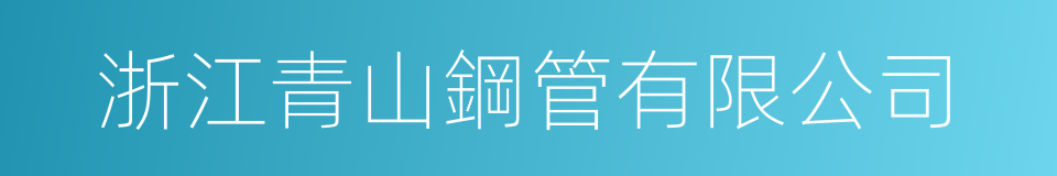 浙江青山鋼管有限公司的同義詞