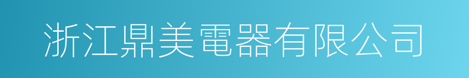 浙江鼎美電器有限公司的同義詞