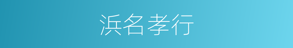 浜名孝行的同义词