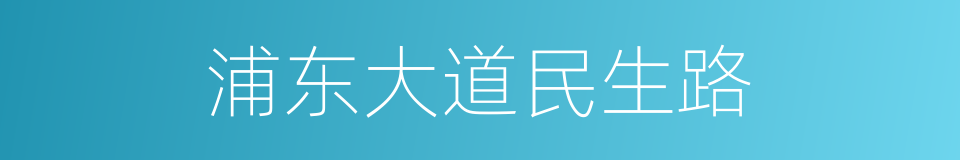 浦东大道民生路的同义词