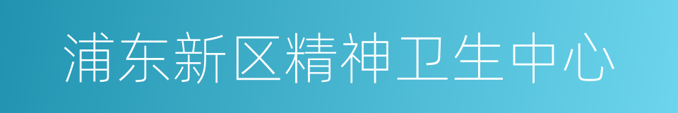 浦东新区精神卫生中心的同义词