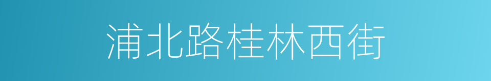 浦北路桂林西街的同义词