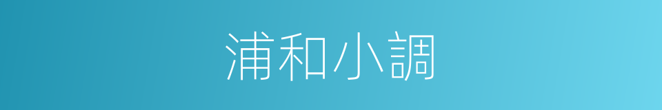 浦和小調的同義詞