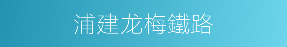 浦建龙梅鐵路的同義詞